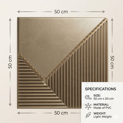 Champagne Gold Plaina Design 3D Wall Panel-3