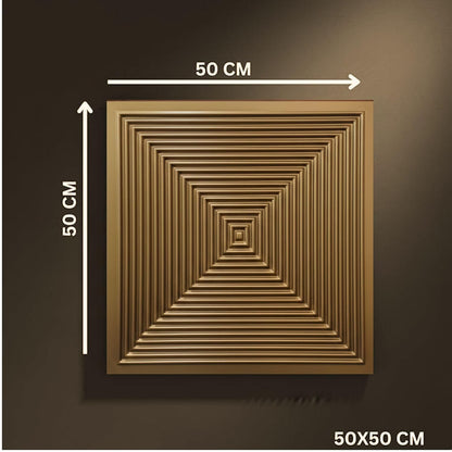Champagne Gold Pyramid Design 3D Wall Panel-3