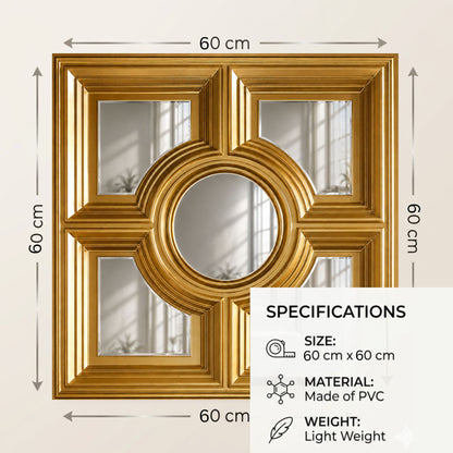 Champagne Gold Regal Medallion Design With 5 Side Silver Mirror-3