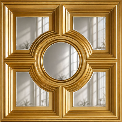Champagne Gold Regal Medallion Design With 5 Side Silver Mirror