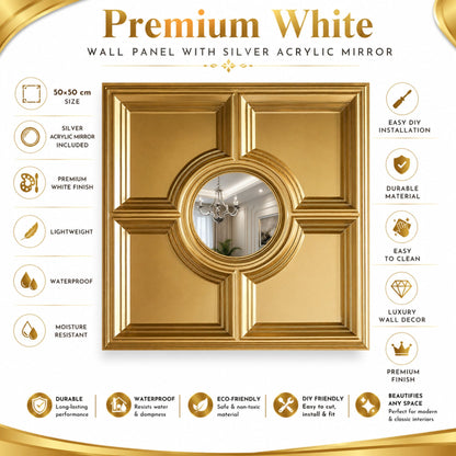Champagne Gold Regal Medallion Design With Silver Mirror-1