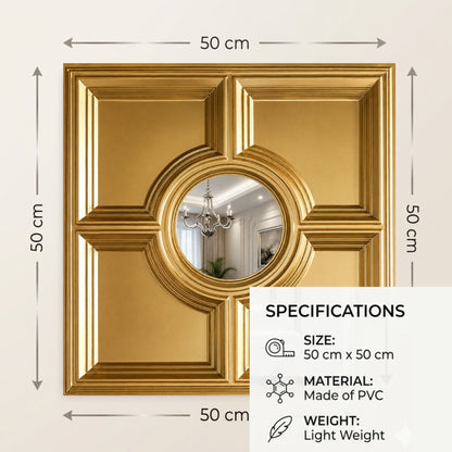 Champagne Gold Regal Medallion Design With Silver Mirror-2