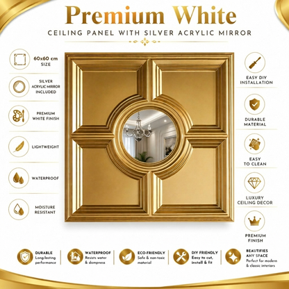 Champagne Gold Regal Medallion Design With Silver Mirror-2