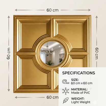 Champagne Gold Regal Medallion Design With Silver Mirror-3