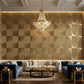 Champagne Gold Self Adhesive 3D Panels Curve Design