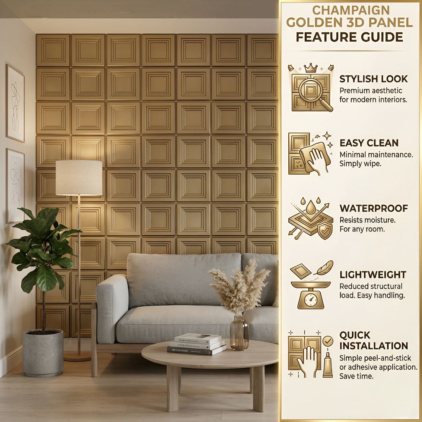 3D Wall Panels Geometric Design | 50cm X 50cm | D197