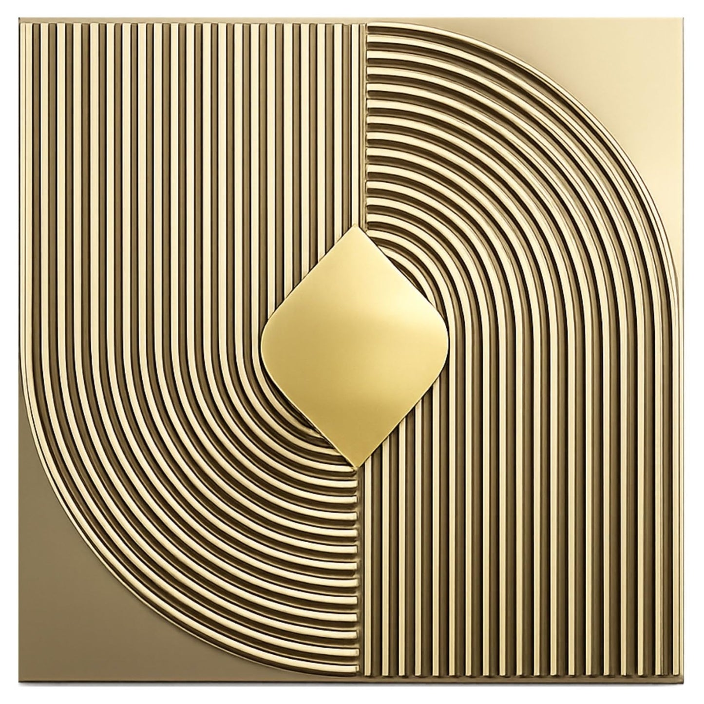 Champagne Gold Self Adhesive Panels Curve Line Design
