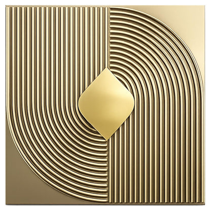 Champagne Gold Self Adhesive Panels Curve Line Design
