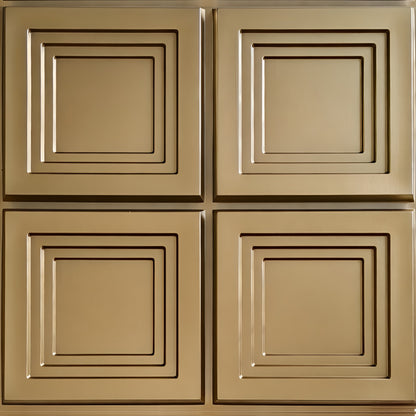 Champagne Gold Square Box Design 3D Wall Panel