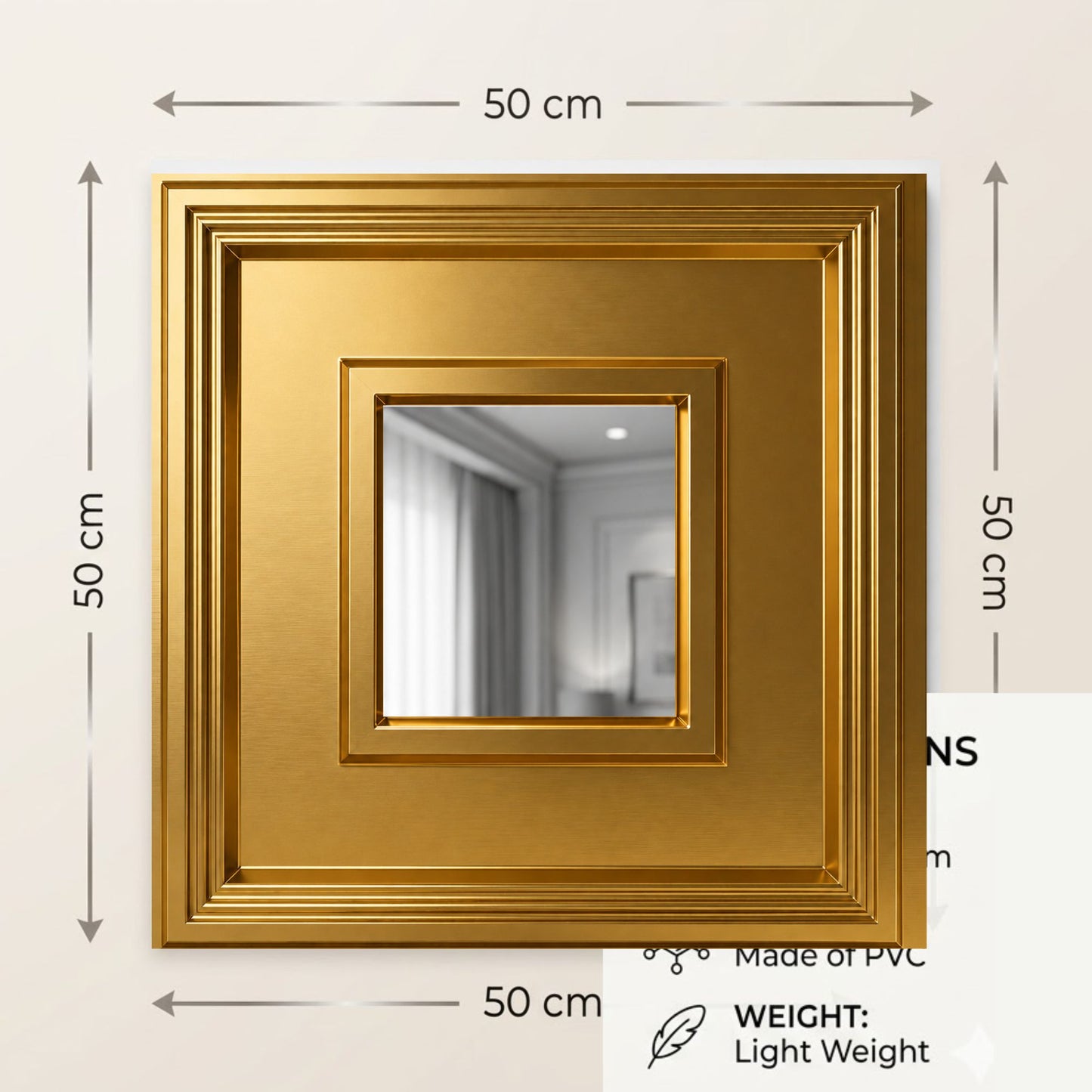 Champagne Gold Square Design With Silver Mirror-1