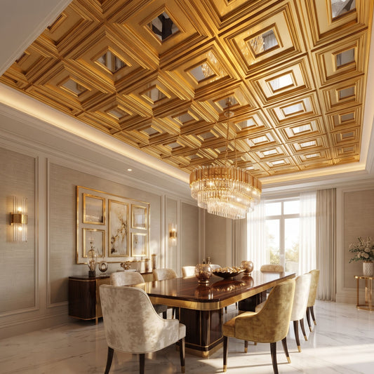 Champagne Gold Square Design With Silver Mirror-1