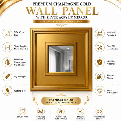 Champagne Gold Square Design With Silver Mirror-2
