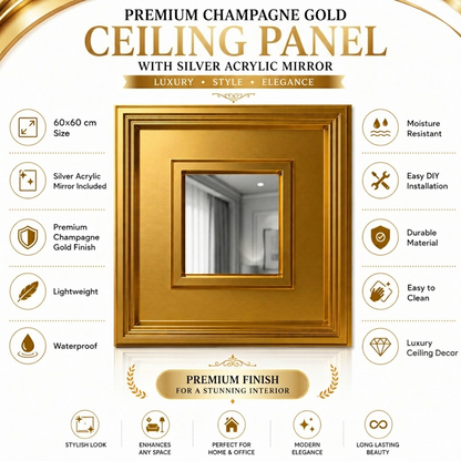 Champagne Gold Square Design With Silver Mirror-2