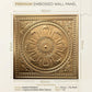 Champagne gold  Ornate Design 3D PVC Ceiling Panel Size View
