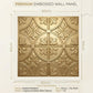 Champaign Gold Ornamental Floral Design 3D PVC Ceiling Panel Red Copper Size View