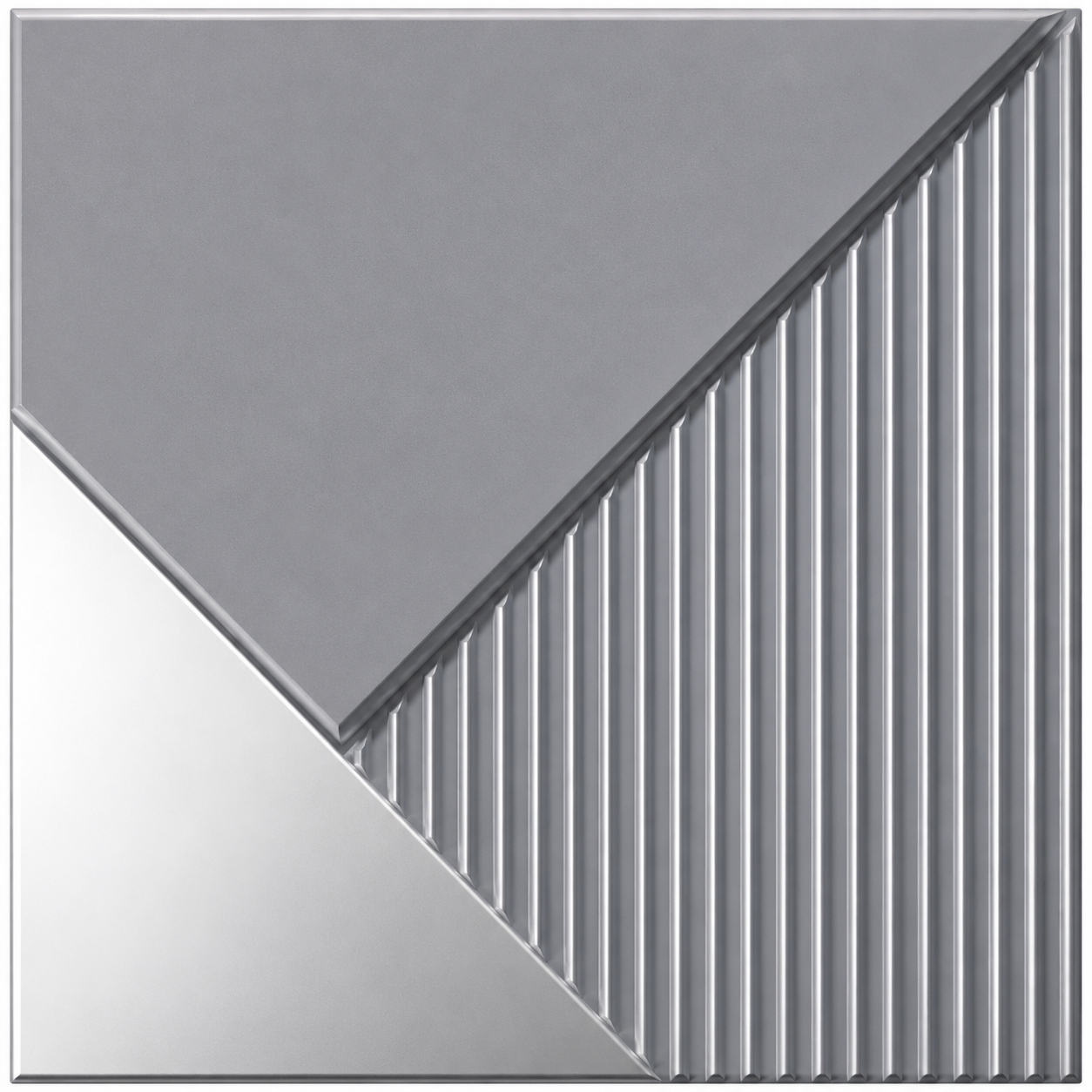 3D Mirror Wall Panels for Home Decor PVC Plaina Design 50X50 cm