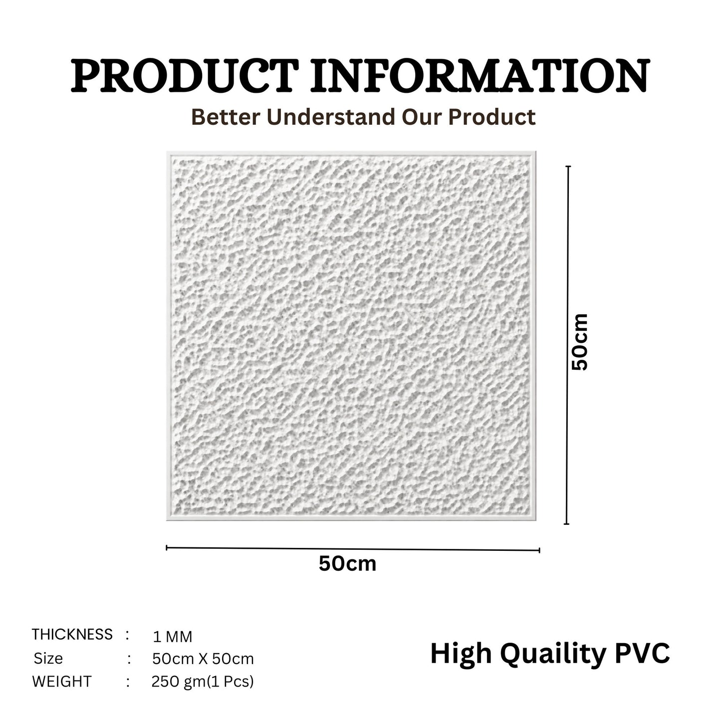 Classic White Self Adhesive PVC wall Panels Textured Design
