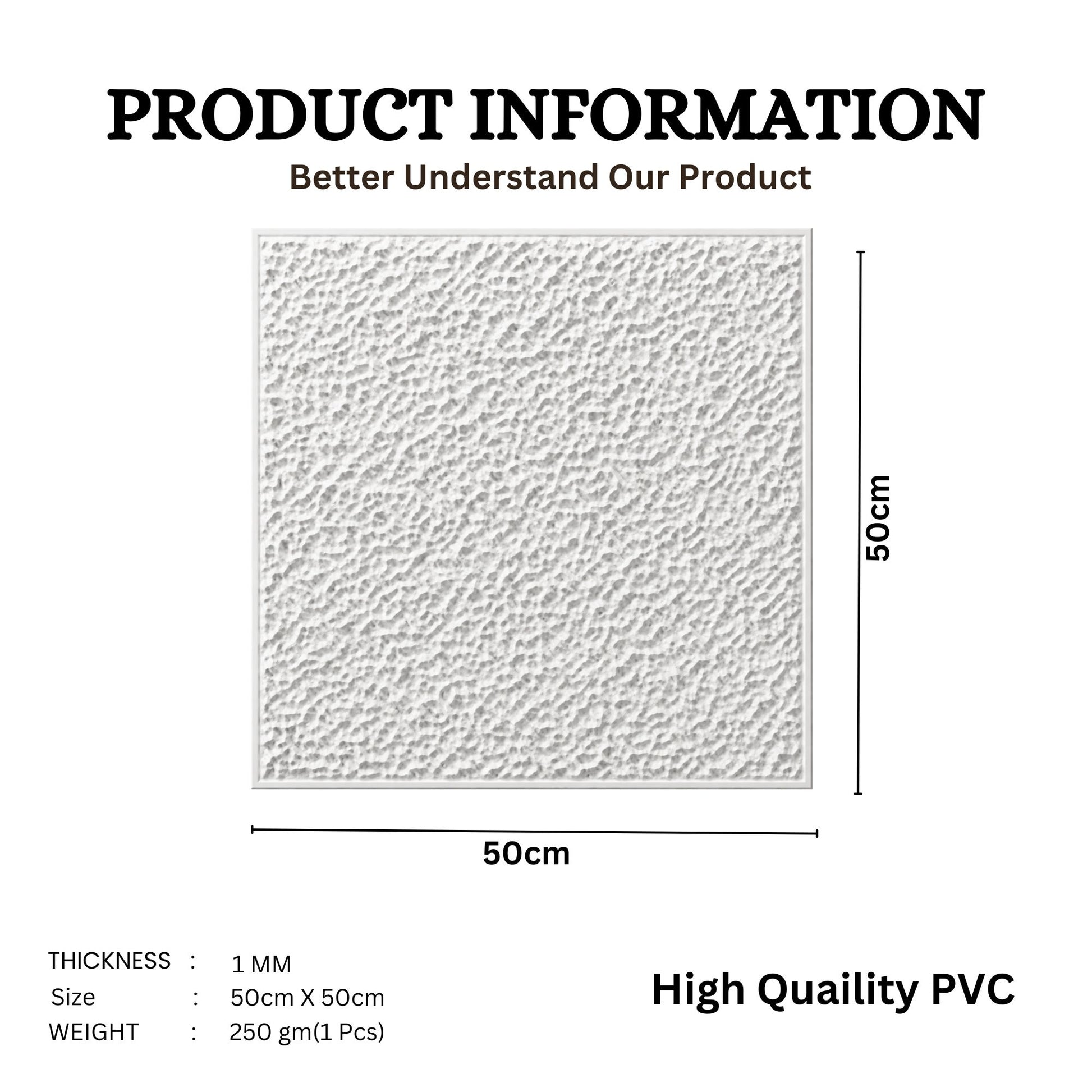 Classic White Self Adhesive PVC wall Panels Textured Design
