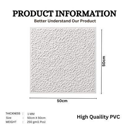 Classic White Self Adhesive PVC wall Panels Textured Design
