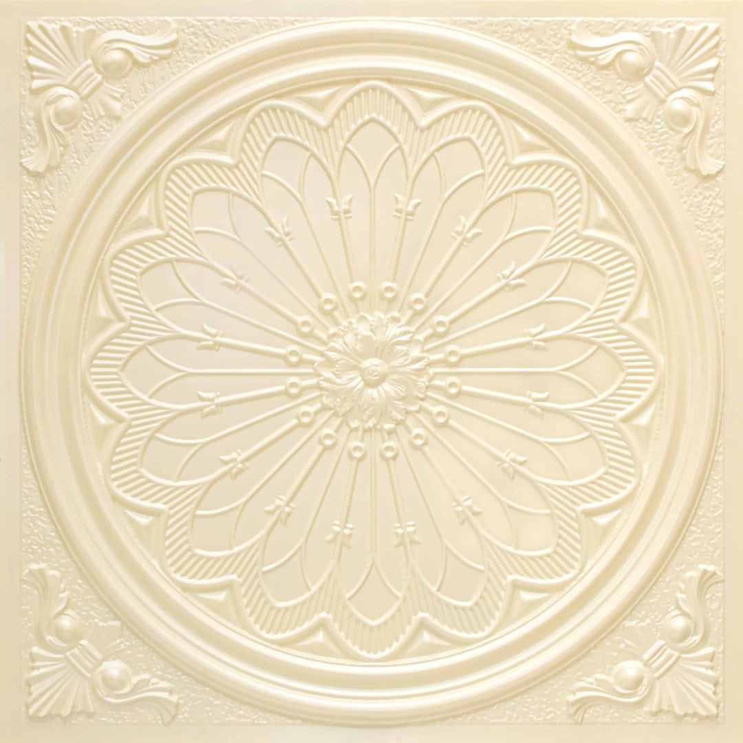 Cream Pearl Color Grand Dahlia Design PVC Ceiling Panel