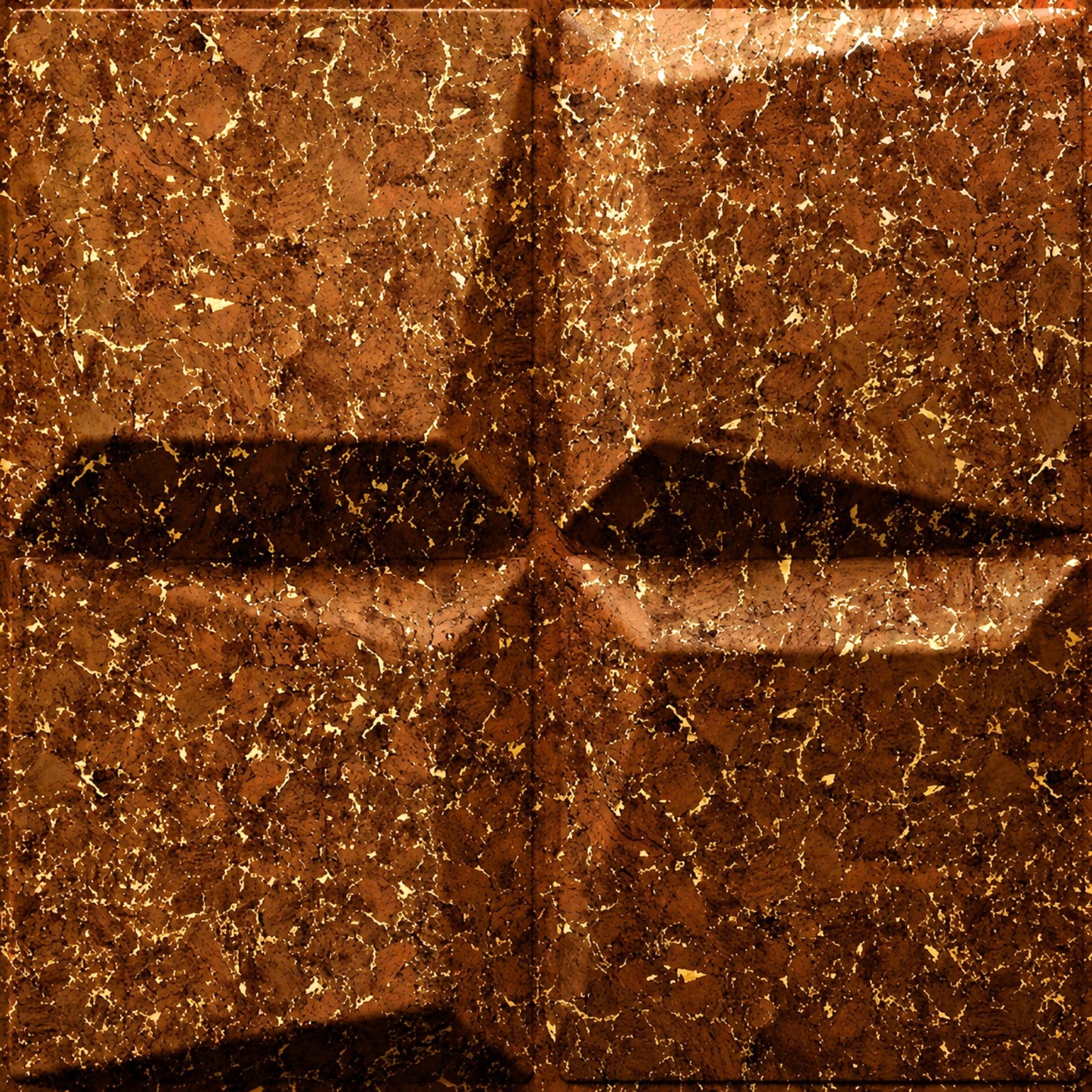 Metallic Bronze 3D Wall Panels Cube Design