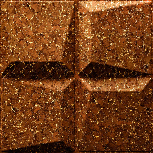 Metallic Bronze 3D Wall Panels Cube Design