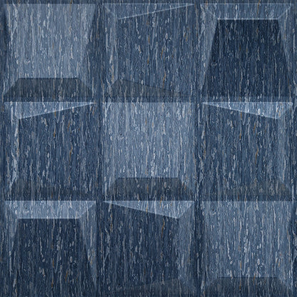 Electric Blue Cubical Design 3D Wall Panel View-1
