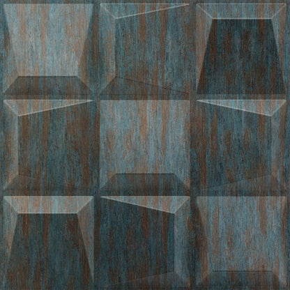 Rustic Wood 3D Wall Panels Cubical Design
