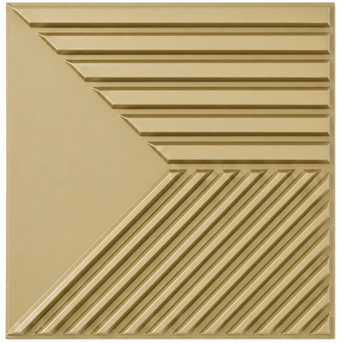 Golden 3D Wall Panels Triple Stripe Design
