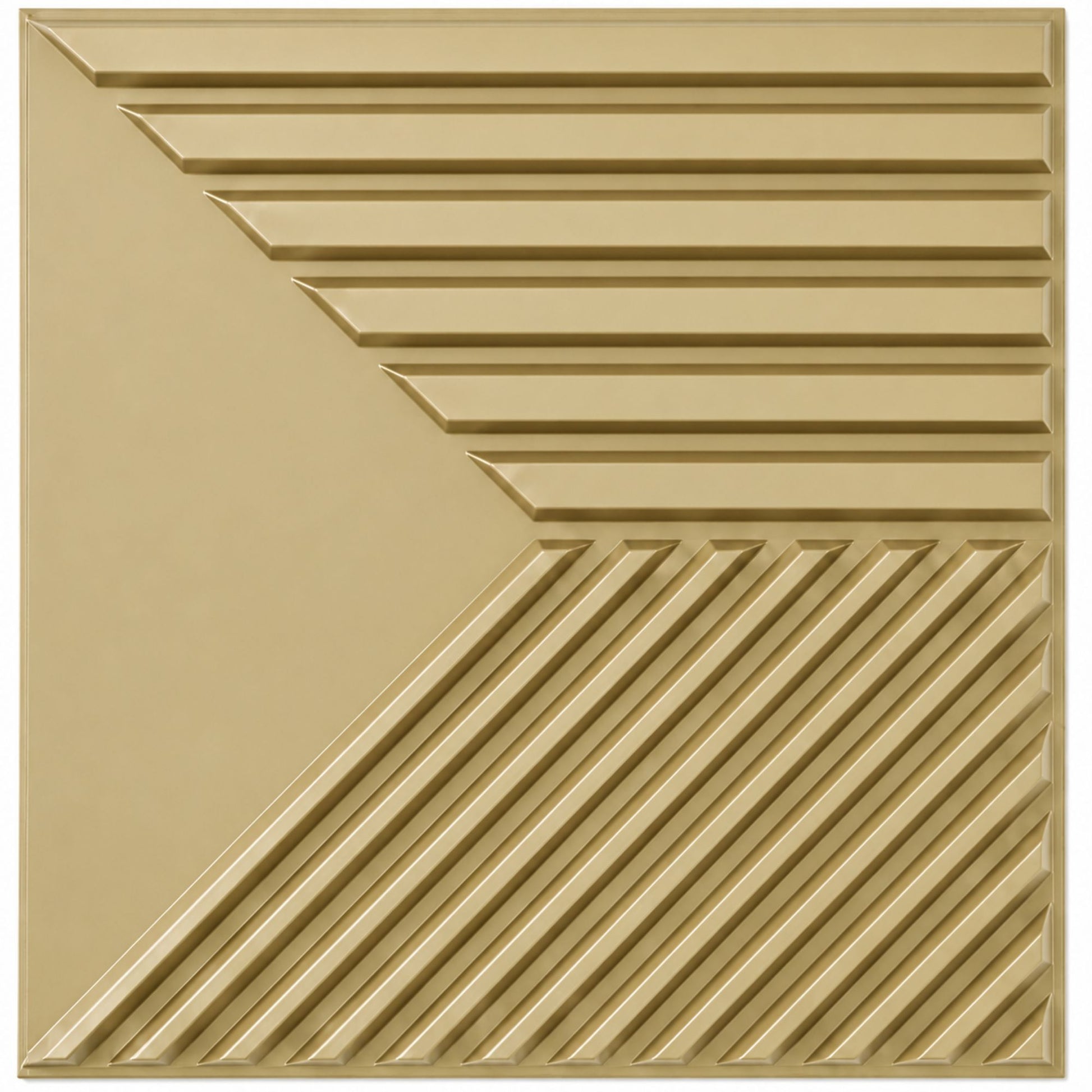 Golden 3D Wall Panels Triple Stripe Design
