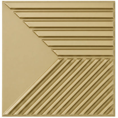 Golden 3D Wall Panels Triple Stripe Design
