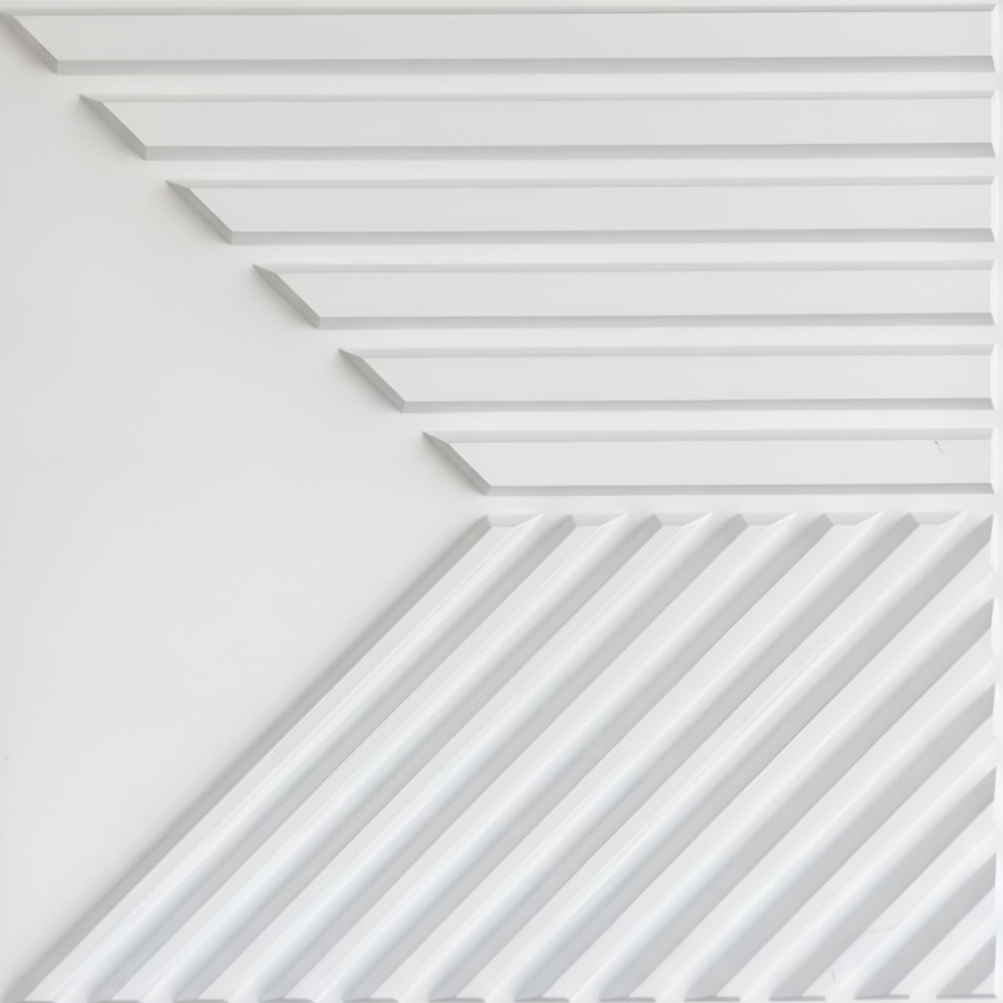 White 3D Wall Panels Triple Stripe Design
