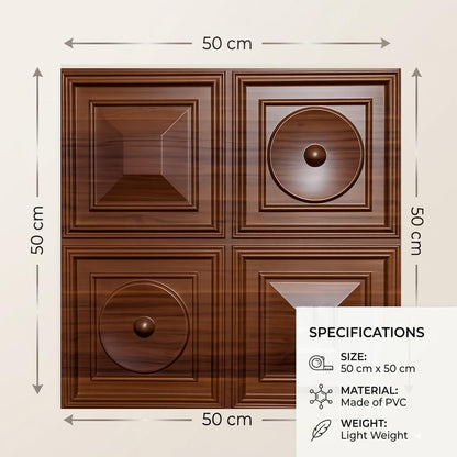 Dark Wood 3D Wall Panels Dome Design
