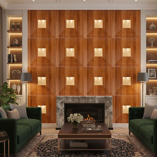 Darkwood 3D Wall Panels Line Design
