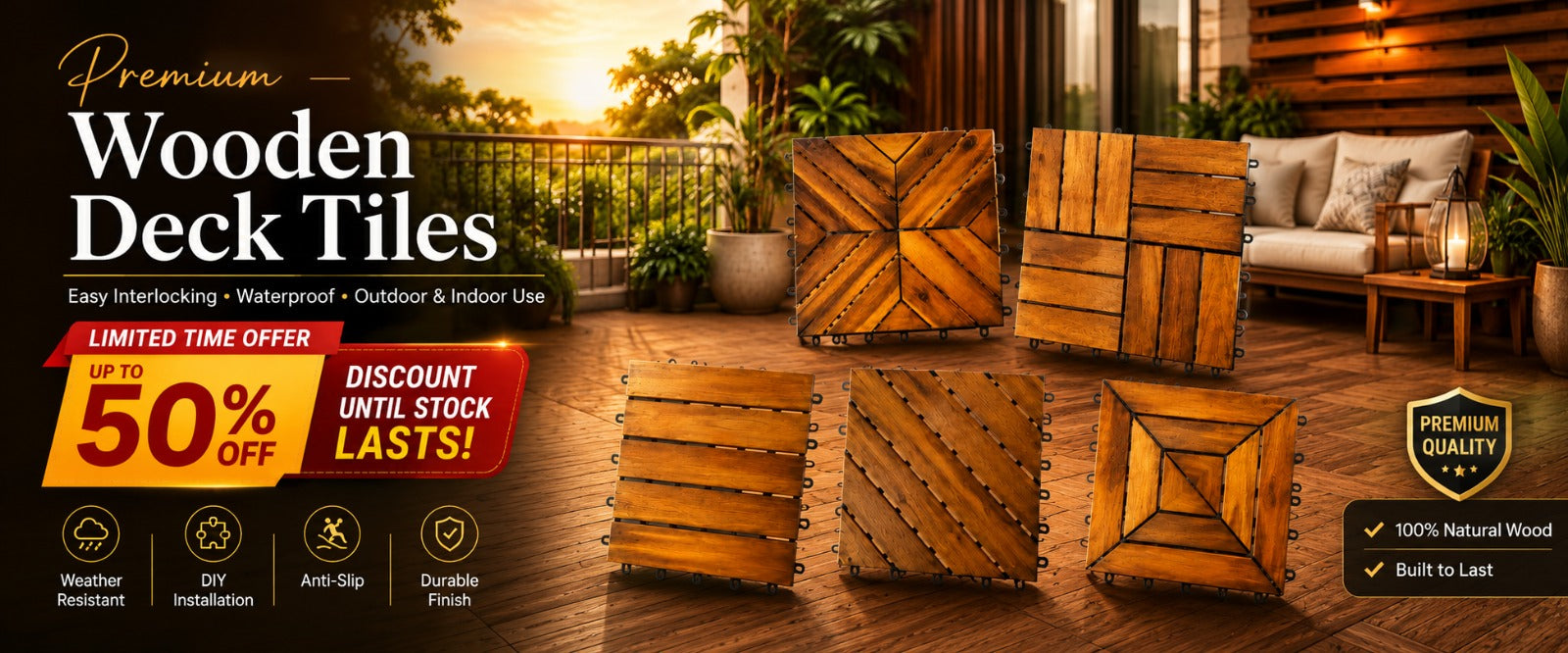 Premium Decktile for outdoor and indoor flooring balcony