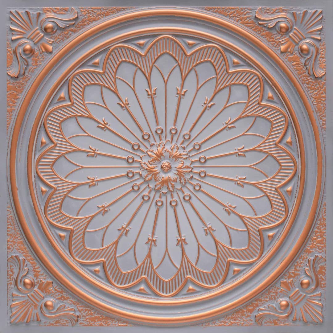 Dusty Copper Color Grand Dahlia Design PVC Ceiling Panel