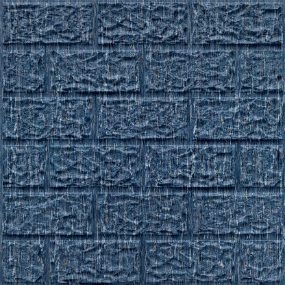 Electric Blue Self Adhesive 3D Panels Brick Design