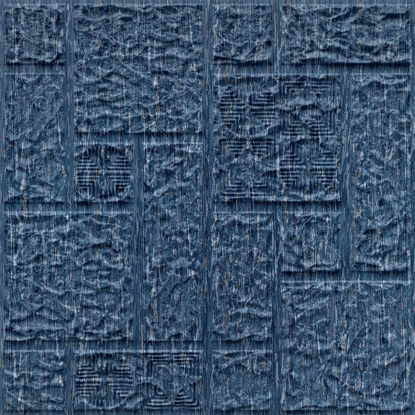 Electric Blue Self Adhesive Wall Panels Abstract Design