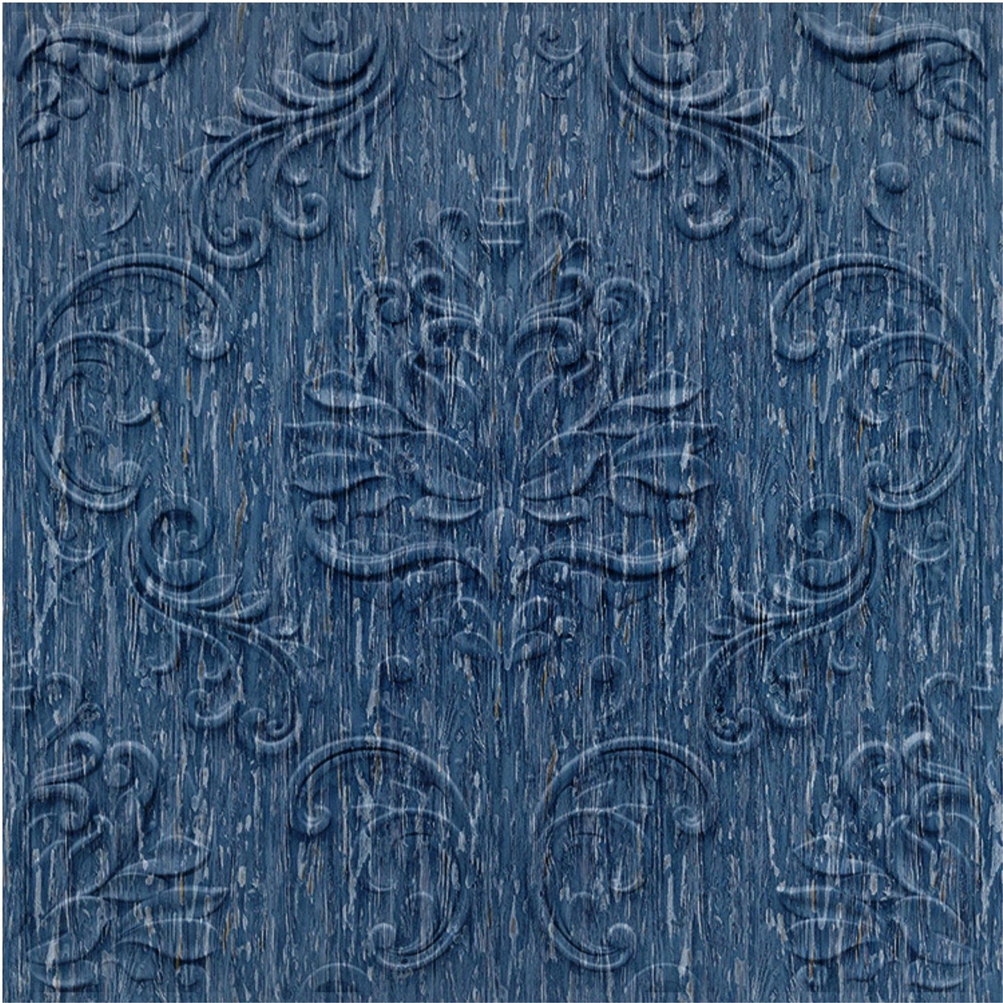 Electric Blue Self Adhesive Panels Damask Design
