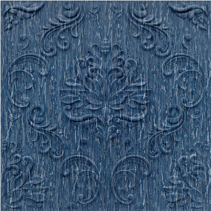 Electric Blue Self Adhesive Panels Damask Design
