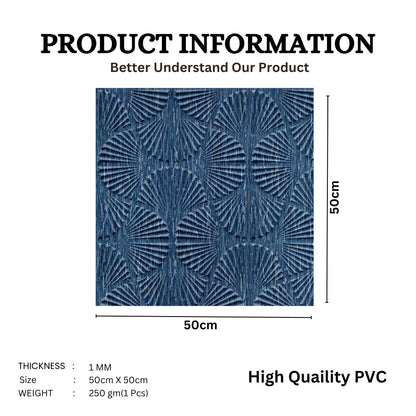 Electric Blue Self Adhesive Panels Hand Fan Design