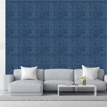 Electric Blue Self Adhesive Panels Hand Fan Design