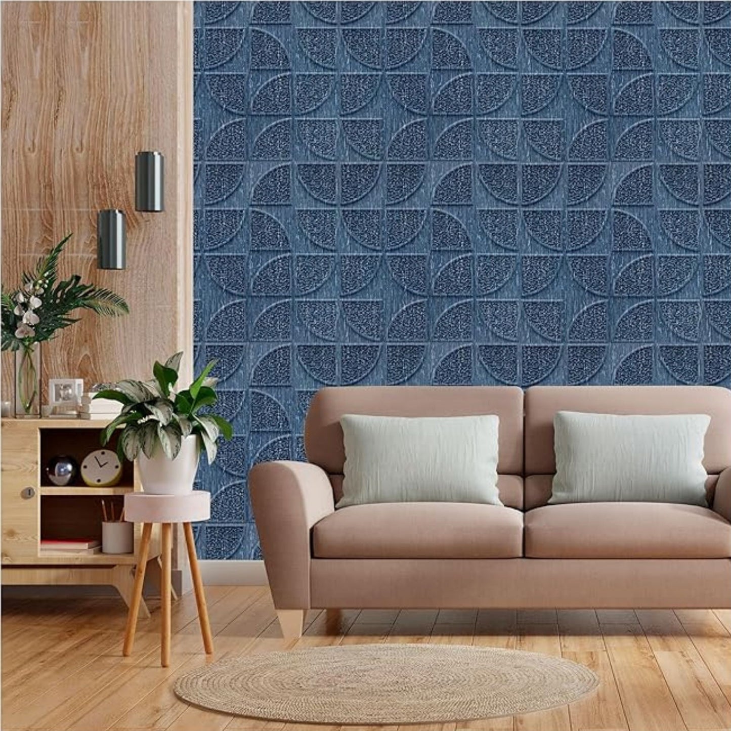 3D Self Adhesive Wall Panel Quarter Circle Design- 50x50cm