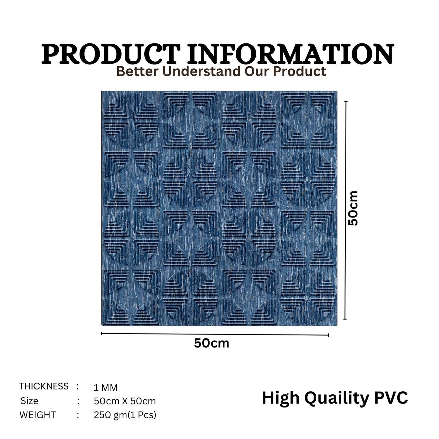 Electric Blue Self Adhesive Panels Quarter Circle Design
