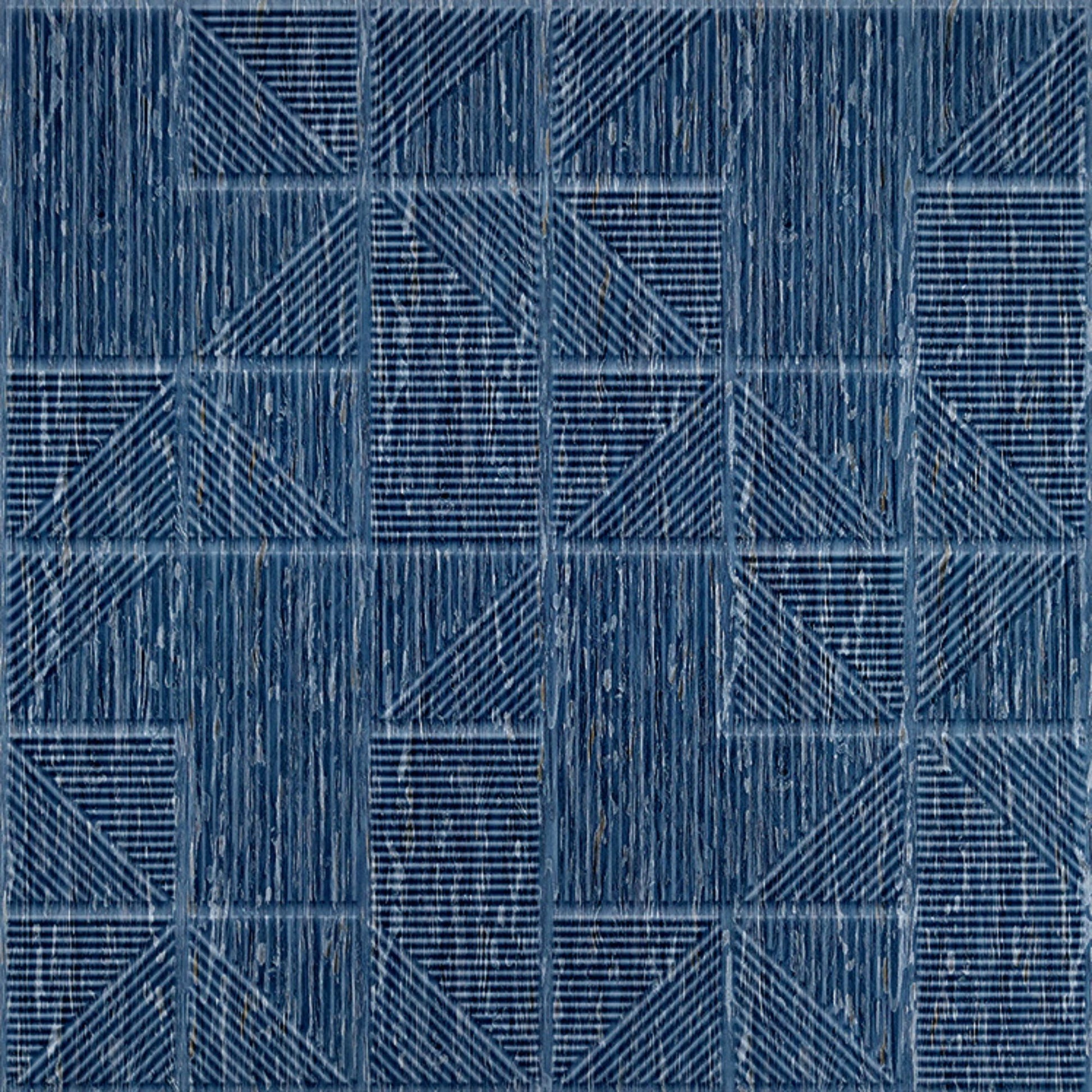 Electric Blue Self Adhesive Panels Stripe Design