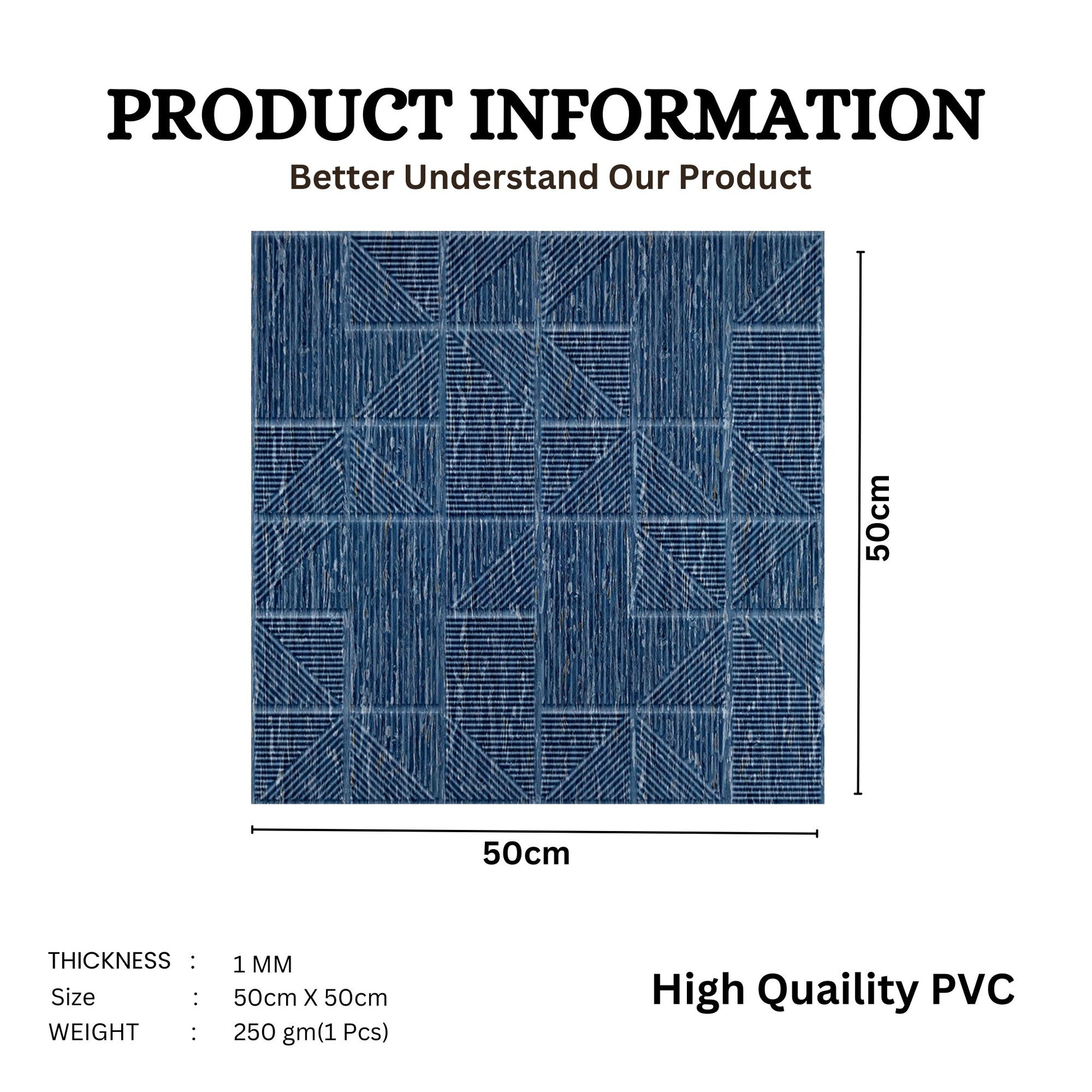 Electric Blue Self Adhesive Panels Stripe Design