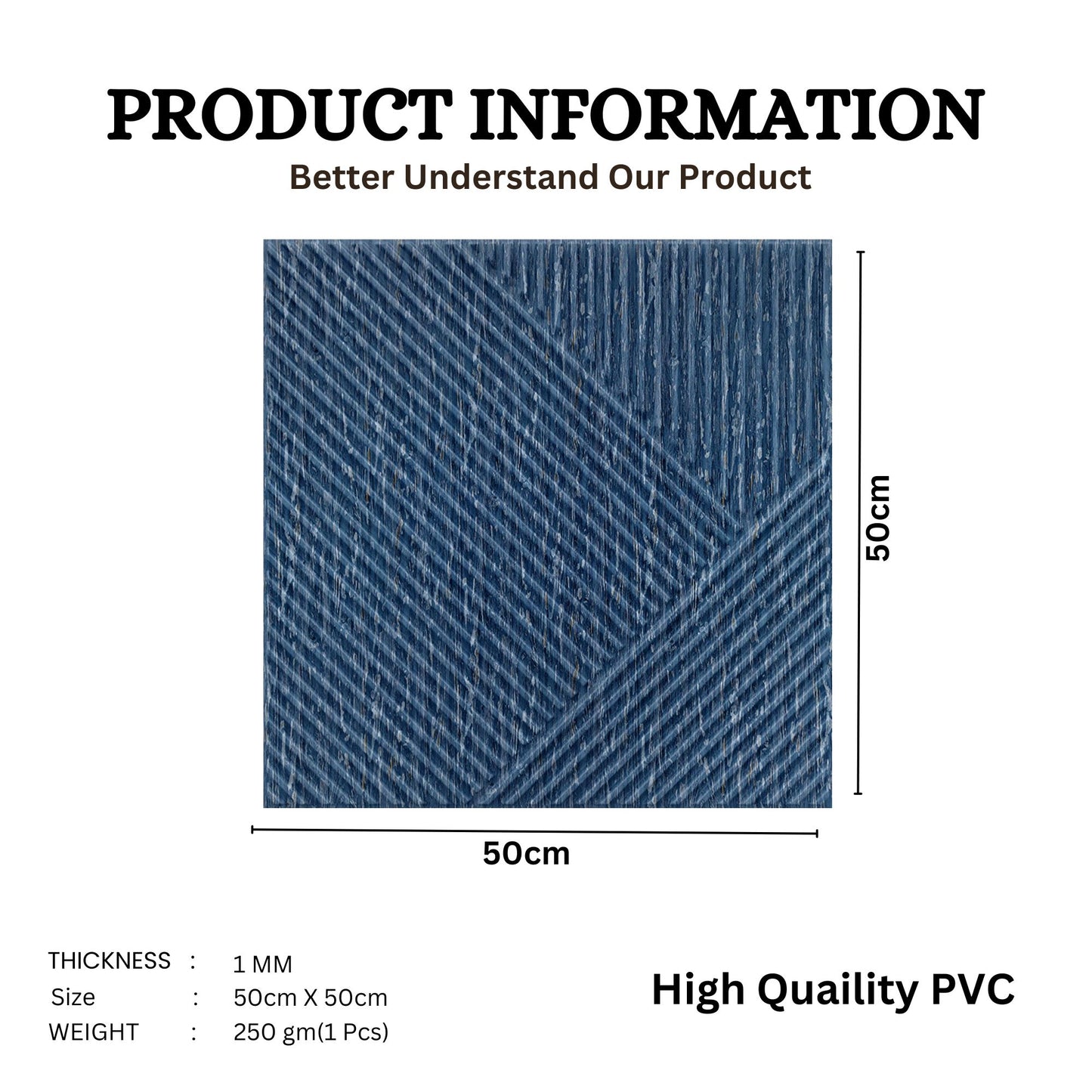 Electric Blue Self Adhesive Panels Stripe Design