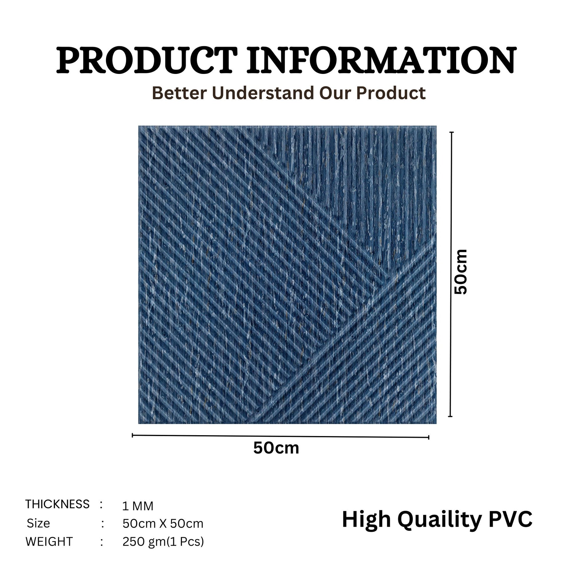 Electric Blue Self Adhesive Panels Stripe Design