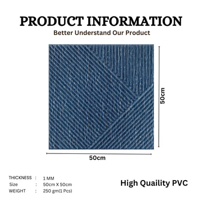 Electric Blue Self Adhesive Panels Stripe Design