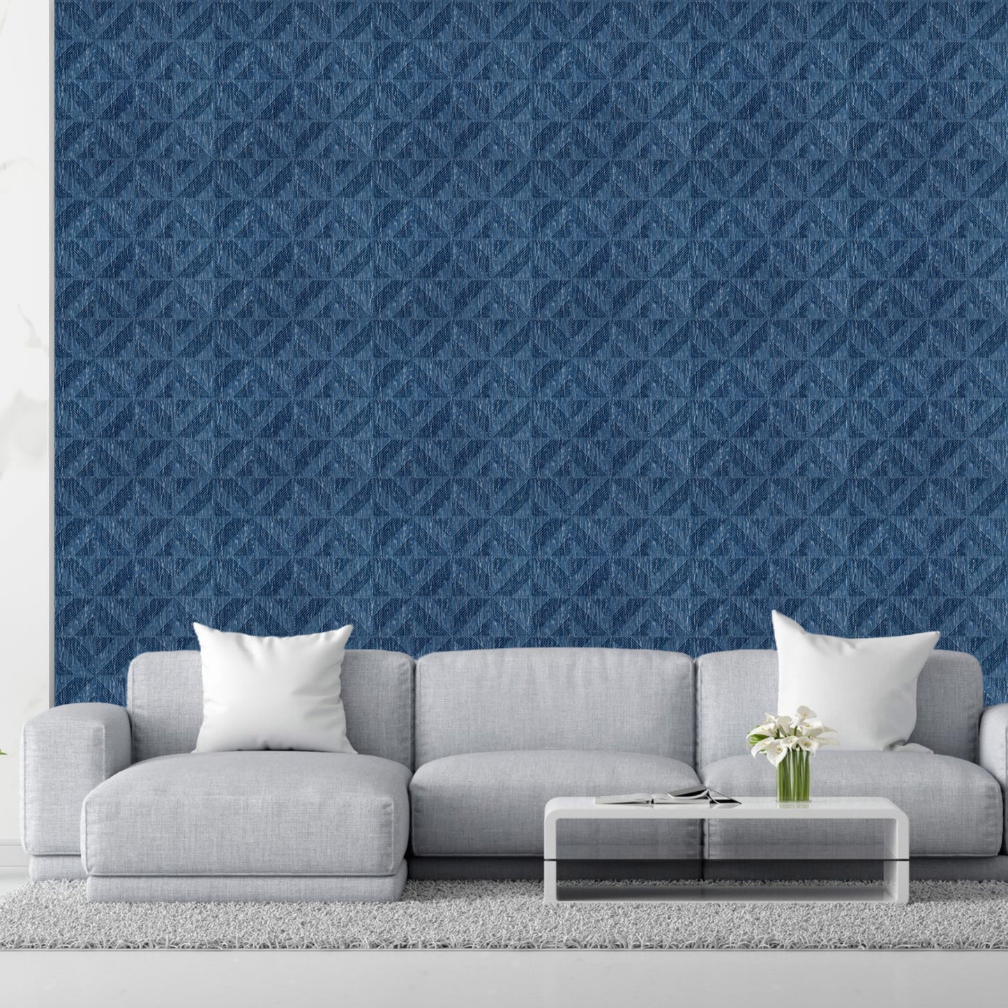 Electric Blue Self Adhesive Panels triangle Design